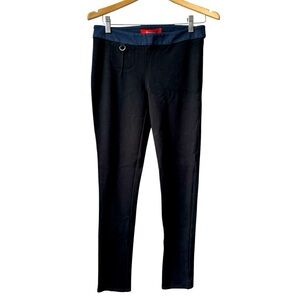 Anthropologie CARTONNIER Black Blue Polo Riding Pants Leggings Trousers